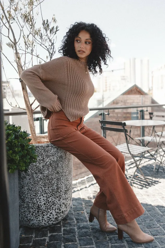 Pants Women Nico Wide Leg Jean Tan Petal and Pup