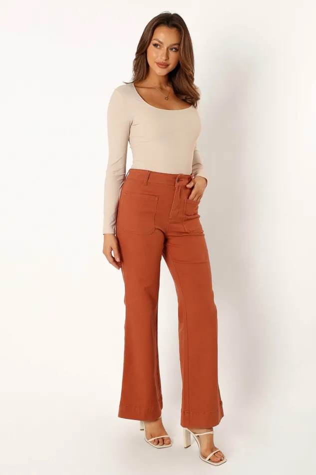 Pants Women Nico Wide Leg Jean Tan Petal and Pup