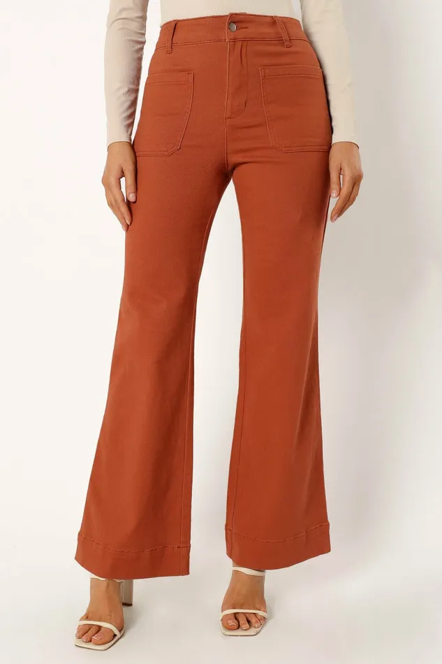 Pants Women Nico Wide Leg Jean Tan Petal and Pup