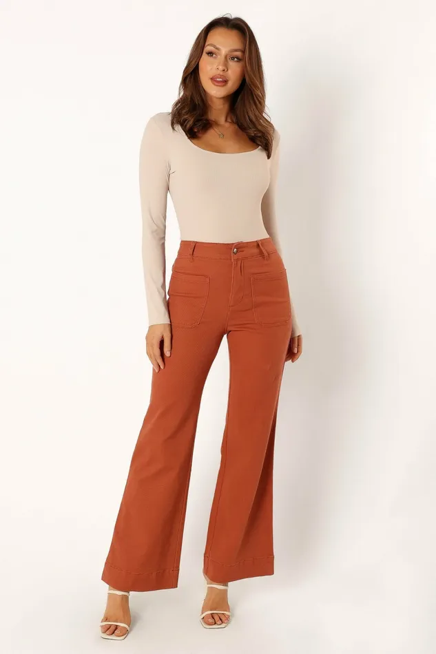 Pants Women Nico Wide Leg Jean Tan Petal and Pup