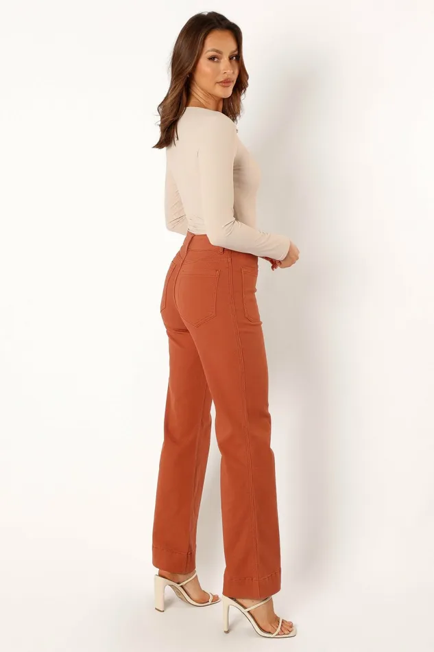 Pants Women Nico Wide Leg Jean Tan Petal and Pup