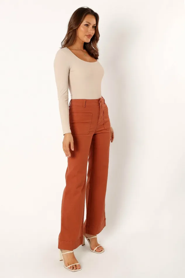 Pants Women Nico Wide Leg Jean Tan Petal and Pup