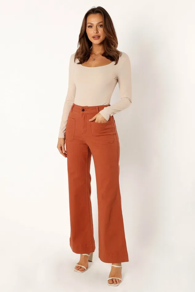 Pants Women Nico Wide Leg Jean Tan Petal and Pup