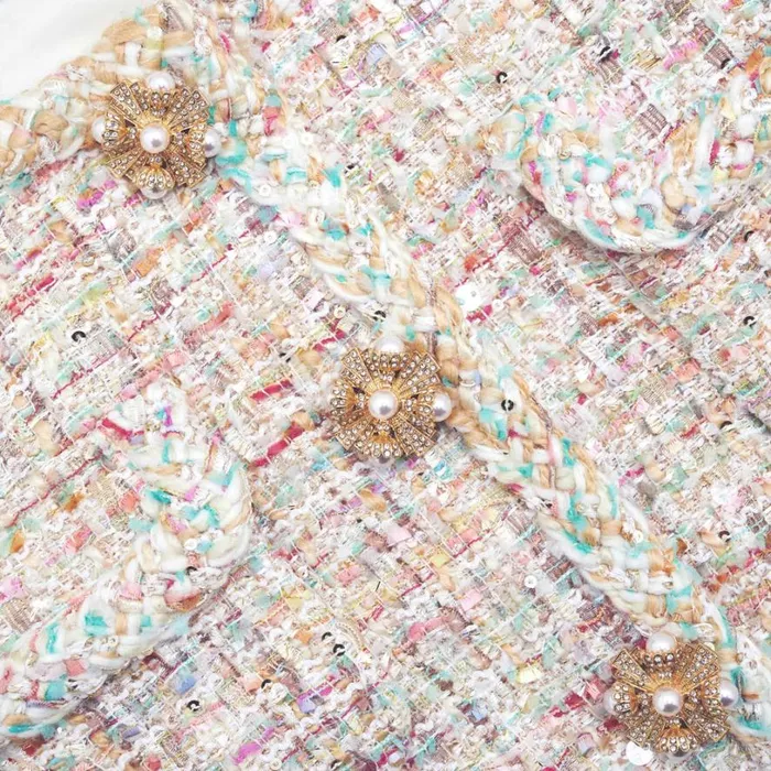 Pastel Boucle Boxy Jacket Women Self Portrait Outerwear