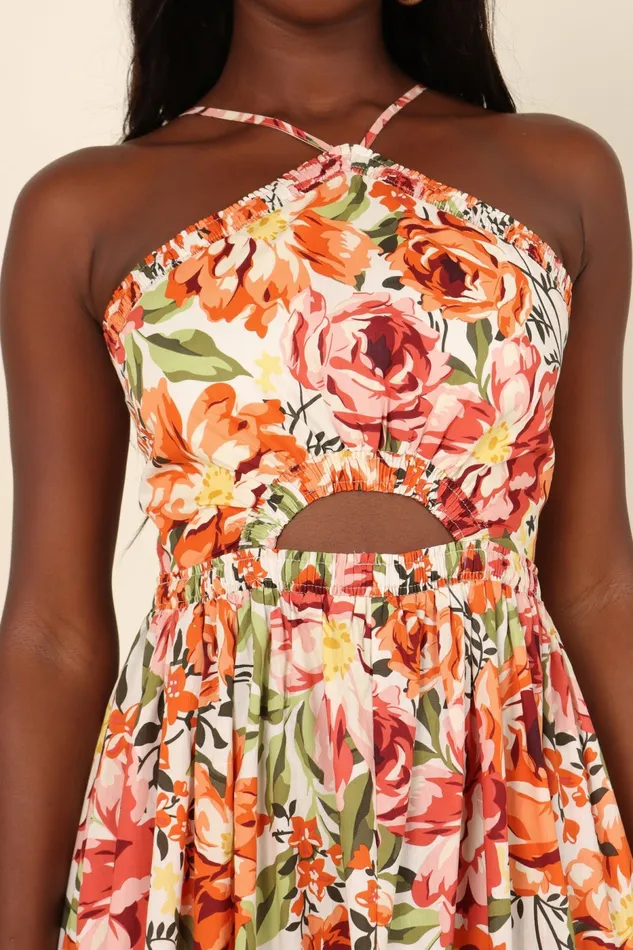 Petal and Pup Event Dresses Women Madeira Dress Orange Floral