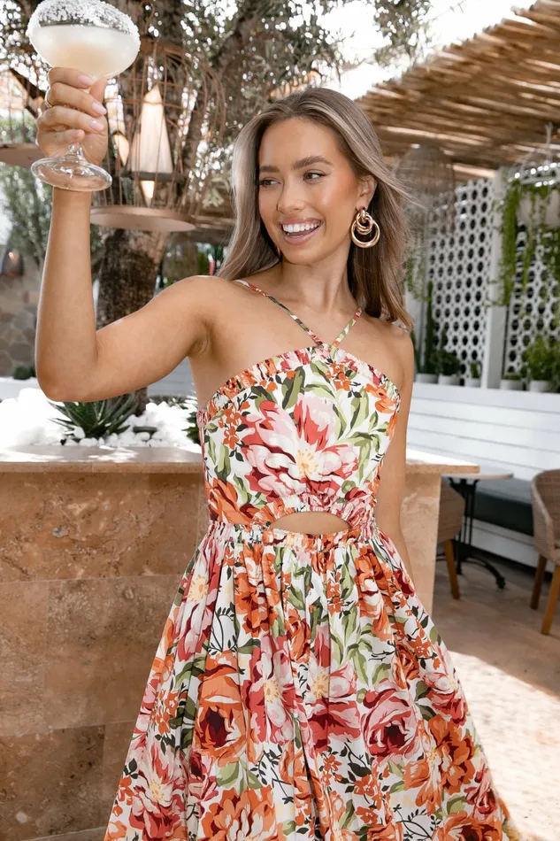 Petal and Pup Event Dresses Women Madeira Dress Orange Floral