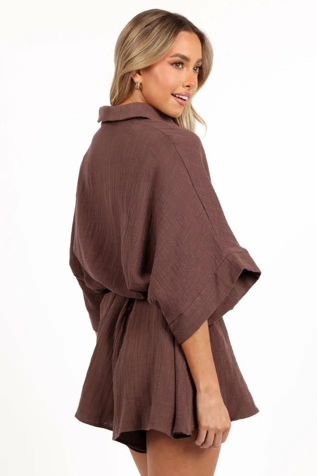 Petal and Pup Jumpsuits and Rompers Women Jemmy Romper Chocolate Brown