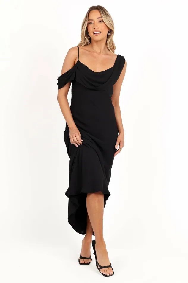 Petal and Pup Kamryn Midi Dress Black Women Event Dresses
