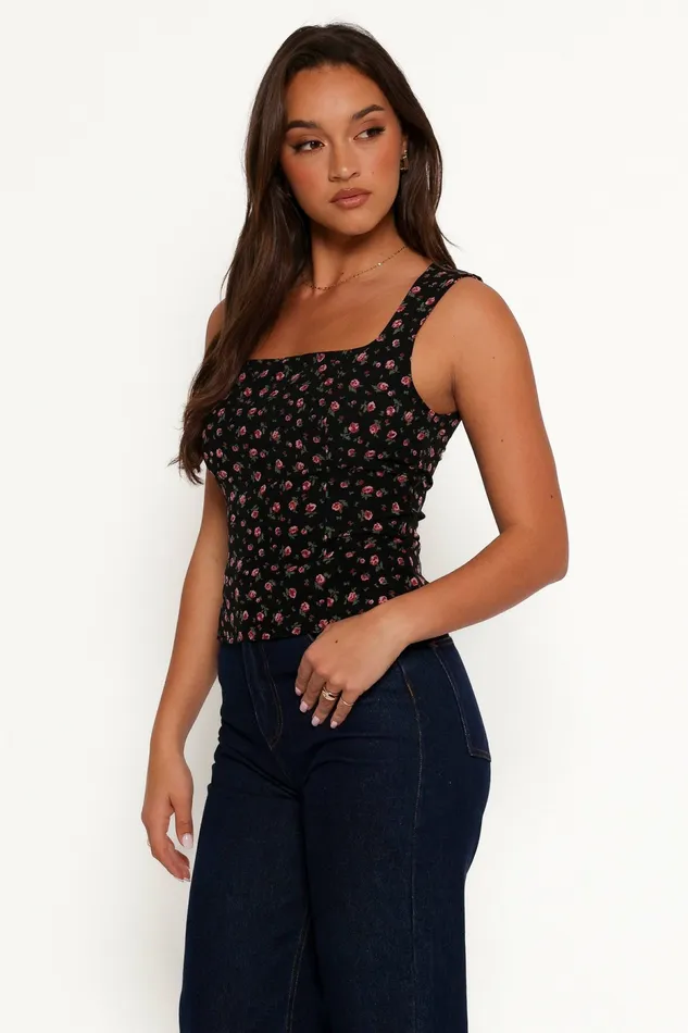Petal and Pup Katya Square Neck Top Rosette Ditsy Women Tops