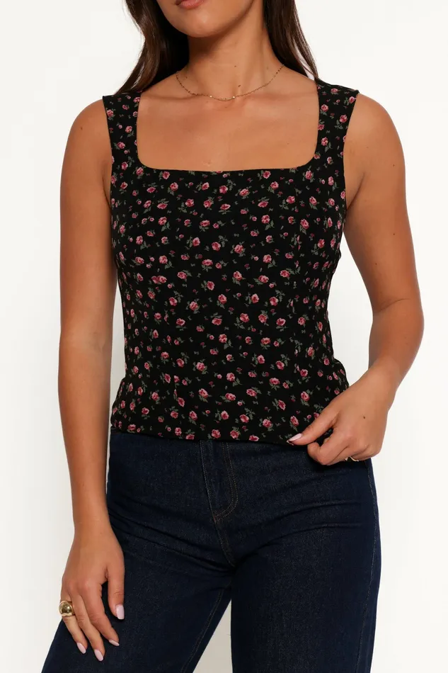Petal and Pup Katya Square Neck Top Rosette Ditsy Women Tops