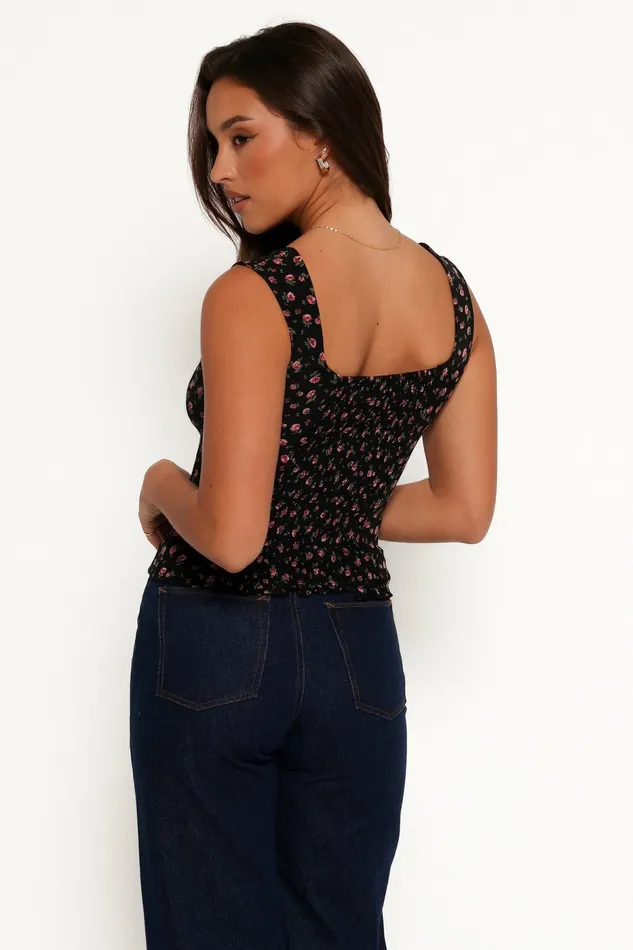Petal and Pup Katya Square Neck Top Rosette Ditsy Women Tops