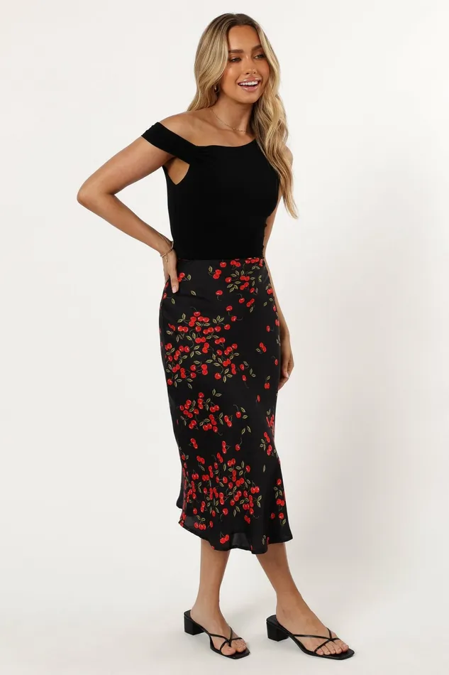 Petal and Pup Skirts Women Annia Midi Skirt Cherry