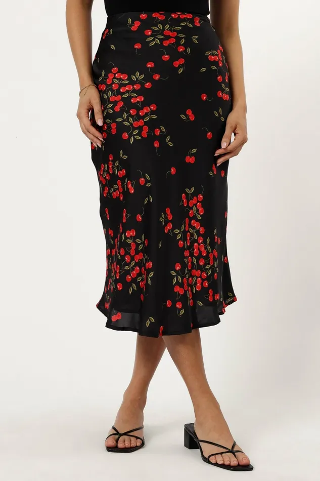 Petal and Pup Skirts Women Annia Midi Skirt Cherry