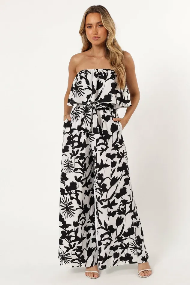 Petal and Pup Torie Jumpsuit Black Floral Women Jumpsuits and Rompers