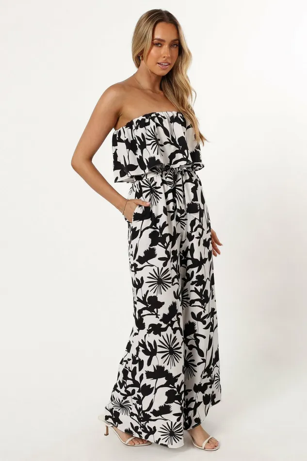 Petal and Pup Torie Jumpsuit Black Floral Women Jumpsuits and Rompers