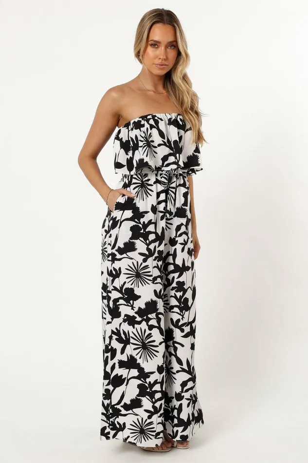 Petal and Pup Torie Jumpsuit Black Floral Women Jumpsuits and Rompers
