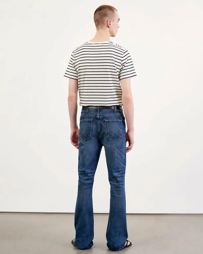 PIERRE TEE Navyivory Stripe Men Nili Lotan Tees