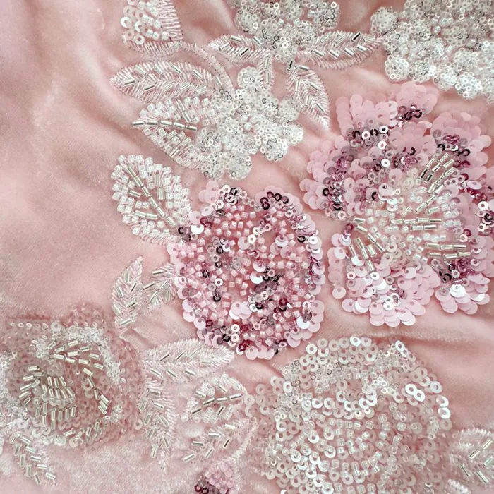Pink Embellished Velvet Mini Dress Women Self Portrait Dresses