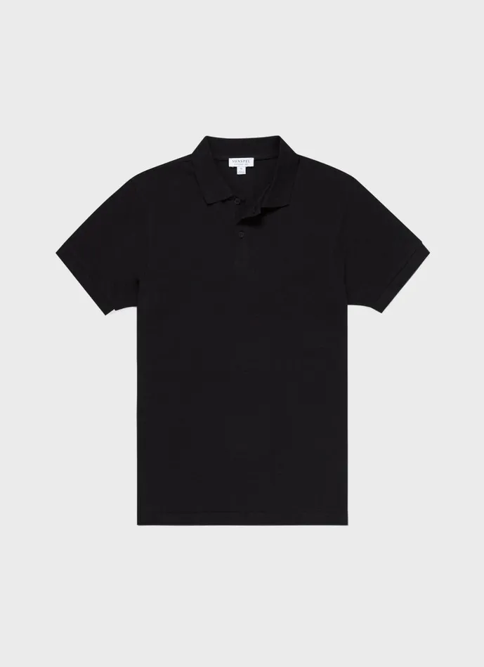 Piqu Polo Shirt Black Men SUNSPEL Polo Shirts