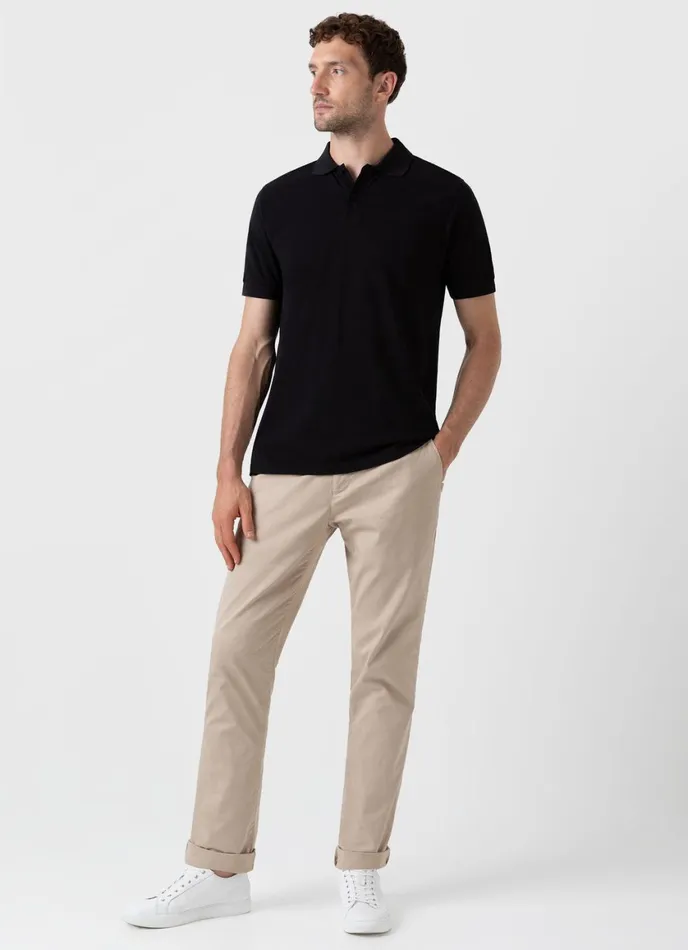 Piqu Polo Shirt Black Men SUNSPEL Polo Shirts