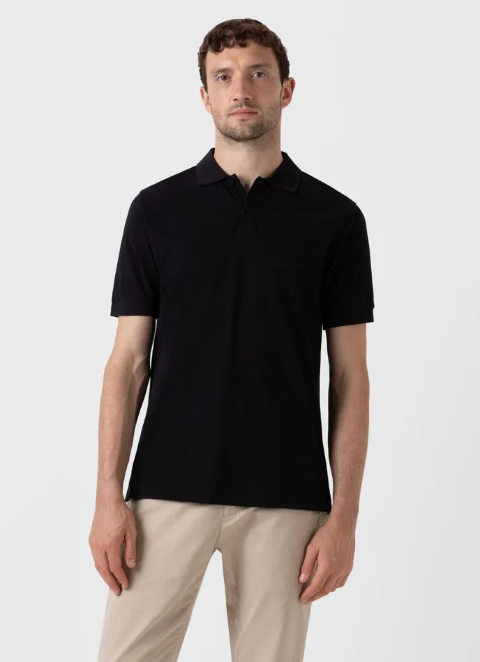Piqu Polo Shirt Black Men SUNSPEL Polo Shirts