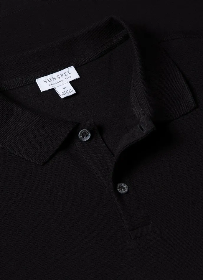 Piqu Polo Shirt Black Men SUNSPEL Polo Shirts