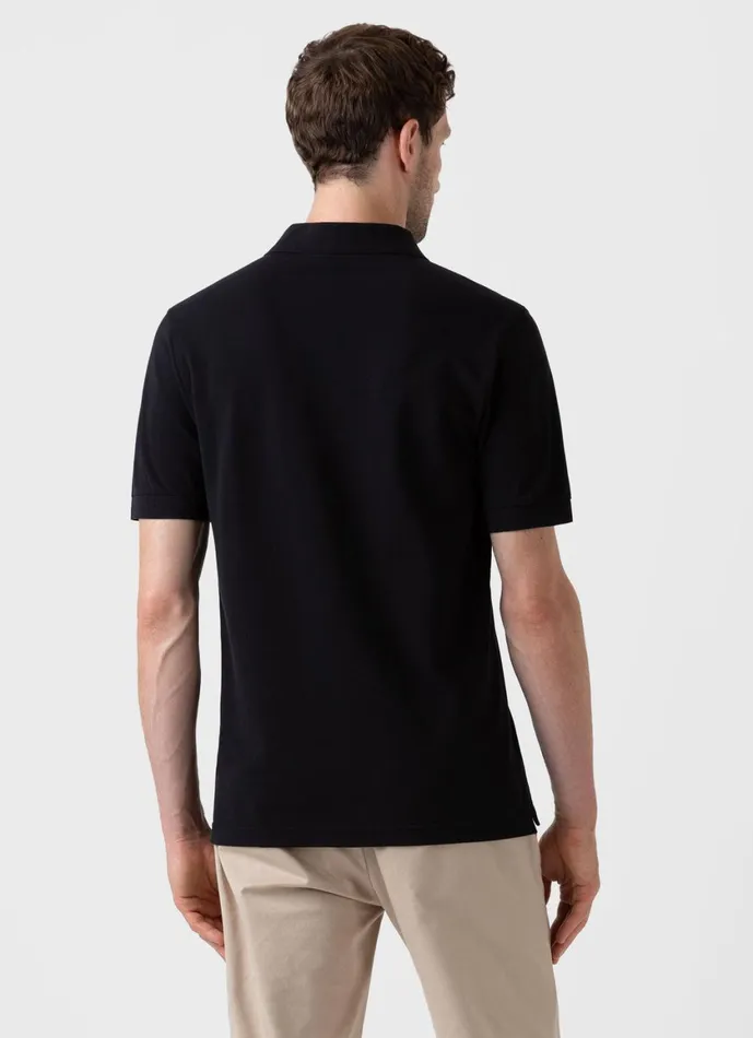 Piqu Polo Shirt Black Men SUNSPEL Polo Shirts