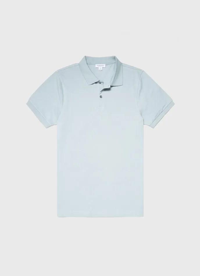 Piqu Polo Shirt Blue Sage Men SUNSPEL Polo Shirts