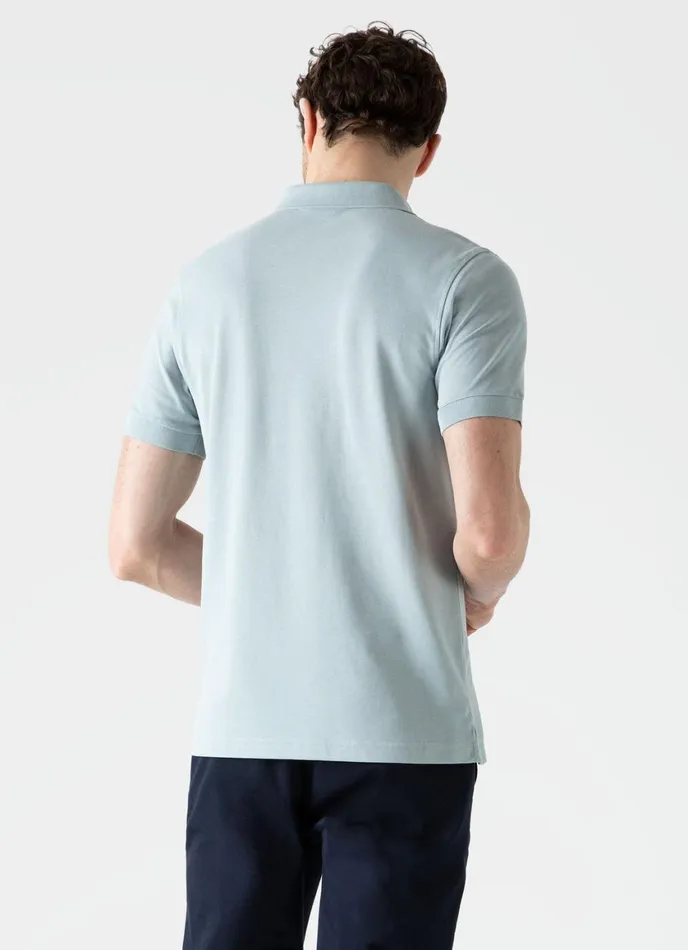Piqu Polo Shirt Blue Sage Men SUNSPEL Polo Shirts