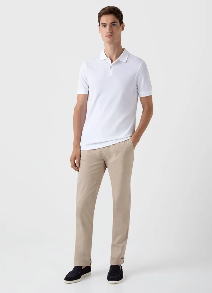 Piqu Polo Shirt White Men SUNSPEL Polo Shirts