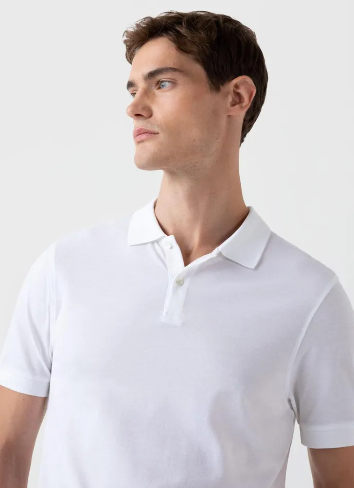 Piqu Polo Shirt White Men SUNSPEL Polo Shirts
