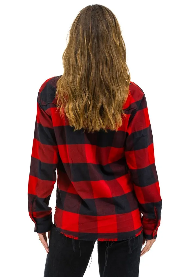 Plaid Flannel Western Shirt 8211 Buffalo Plaid Women Aviator Nation Tees