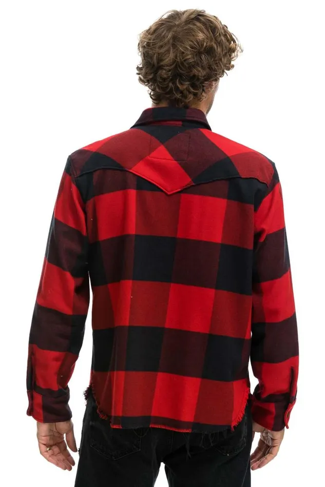 Plaid Flannel Western Shirt 8211 Buffalo Plaid Women Aviator Nation Tees
