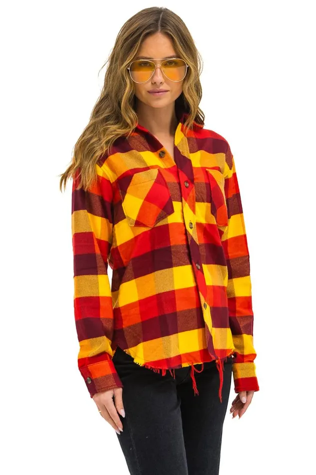 Plaid Flannel Western Shirt 8211 Surfy Plaid Women Aviator Nation Tees
