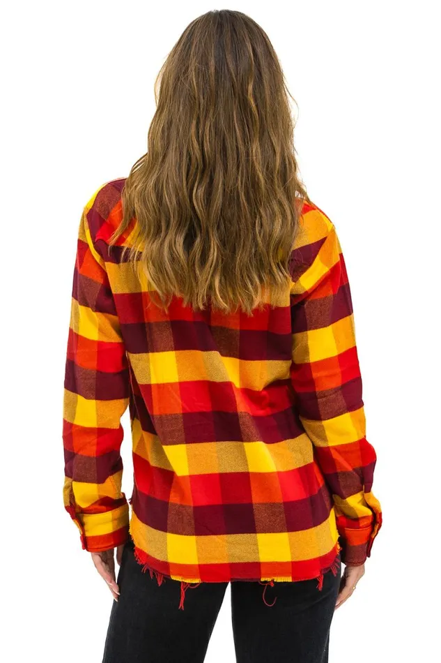 Plaid Flannel Western Shirt 8211 Surfy Plaid Women Aviator Nation Tees