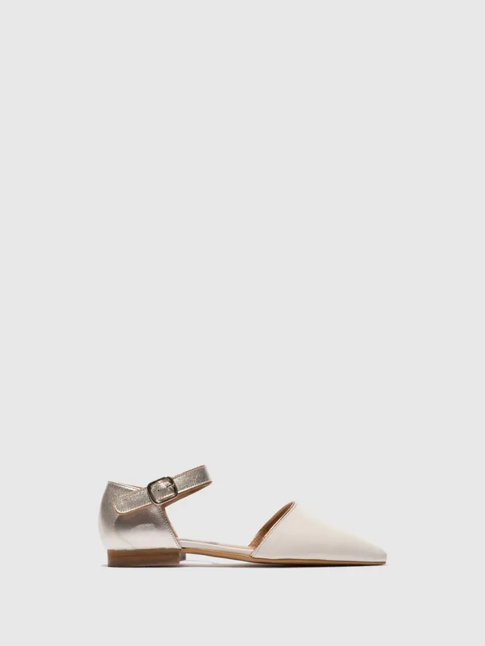 Pointed Toe Shoes SARJ266FLY OFFWHITESILVERSAHARA Women Fly London Shoes