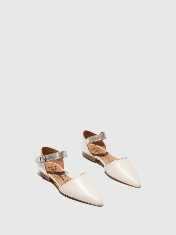 Pointed Toe Shoes SARJ266FLY OFFWHITESILVERSAHARA Women Fly London Shoes