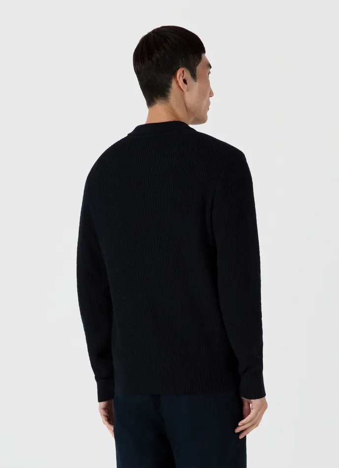 Polo Shirts Long Sleeve Textured CottonPolo Shirt Navy 8211 ussunspel Men Polo Shirts Long Sleeve Textured CottonPolo Shirt Navy 8211 ussunspel Men