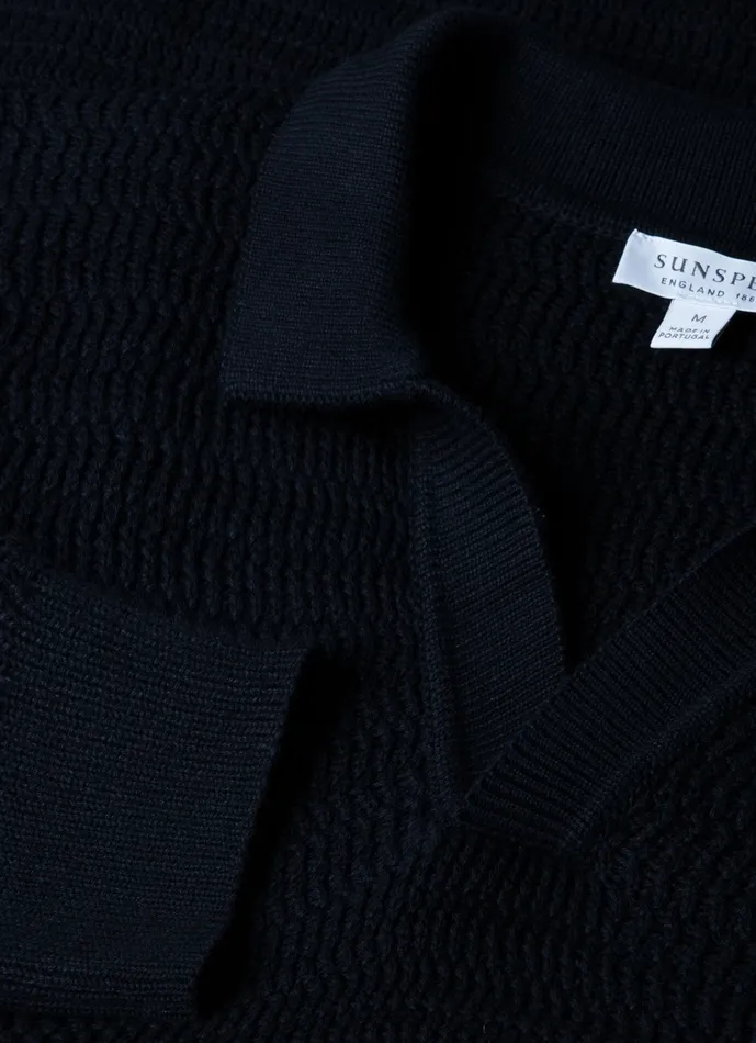 Polo Shirts Long Sleeve Textured CottonPolo Shirt Navy 8211 ussunspel Men Polo Shirts Long Sleeve Textured CottonPolo Shirt Navy 8211 ussunspel Men