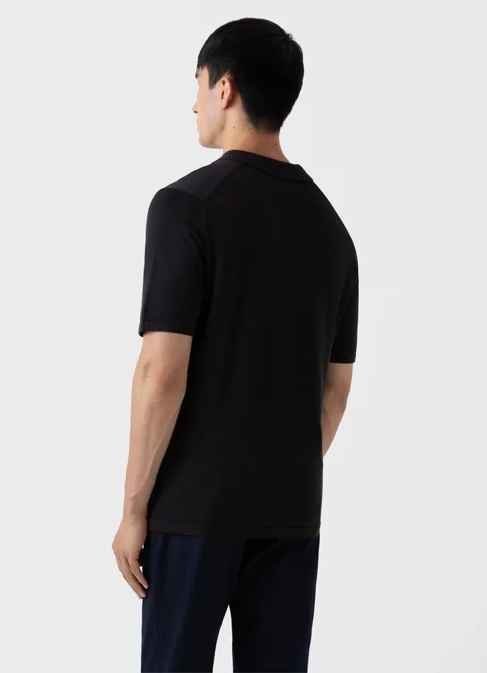 Polo Shirts Men ussunspel Sea Island Cotton Polo Shirt Black