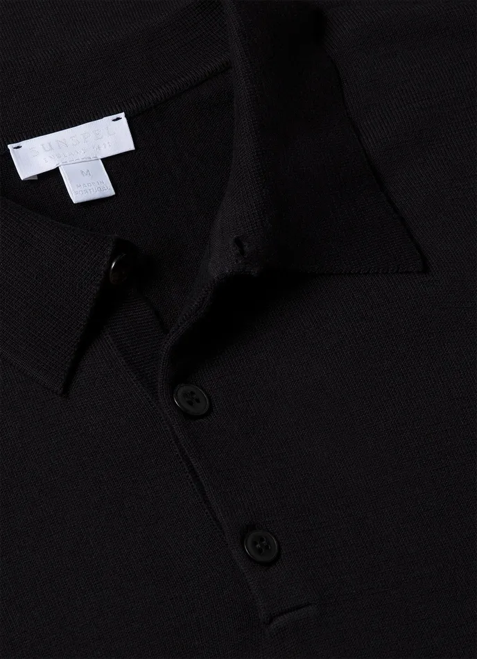 Polo Shirts Men ussunspel Sea Island Cotton Polo Shirt Black