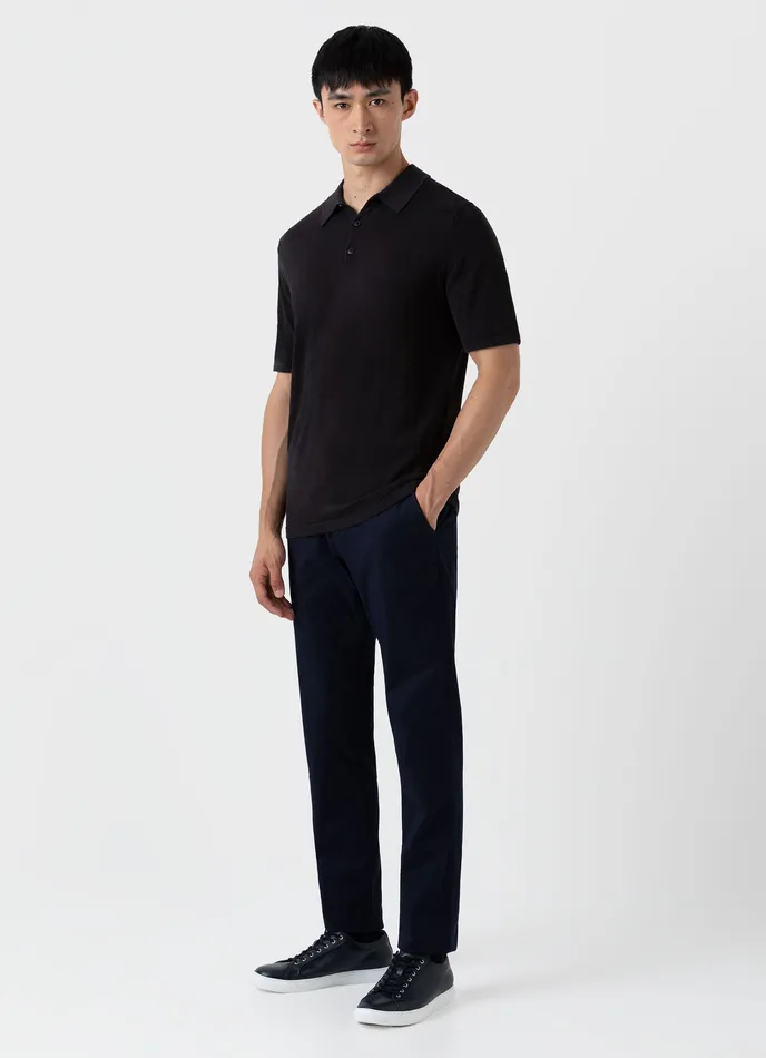 Polo Shirts Men ussunspel Sea Island Cotton Polo Shirt Black