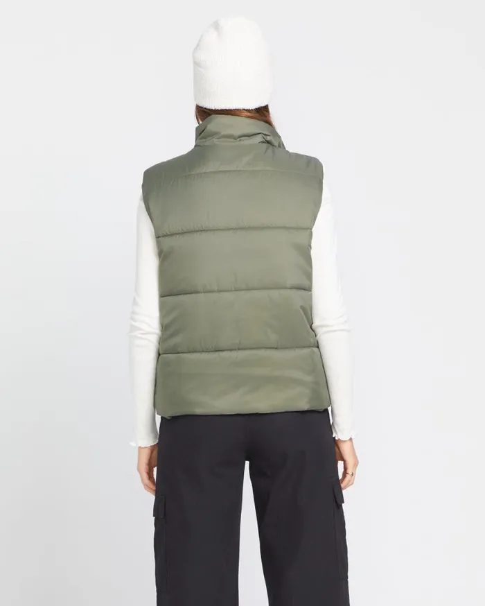 Puff It Vest 8211 Army Green Combo Womens Volcom Jackets