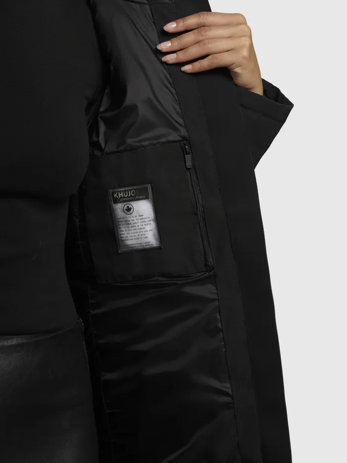 Puffer Coats KHUJO Women Mantel CLARESSE Schwarz Schwarz