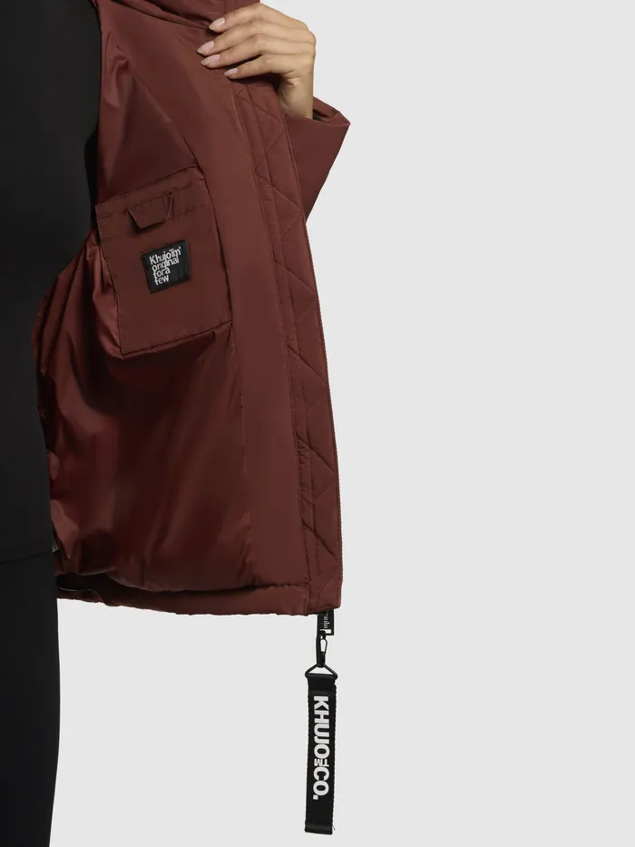 Puffer Jackets Women Jacke SUME Dunkelrot Dunkelrot KHUJO