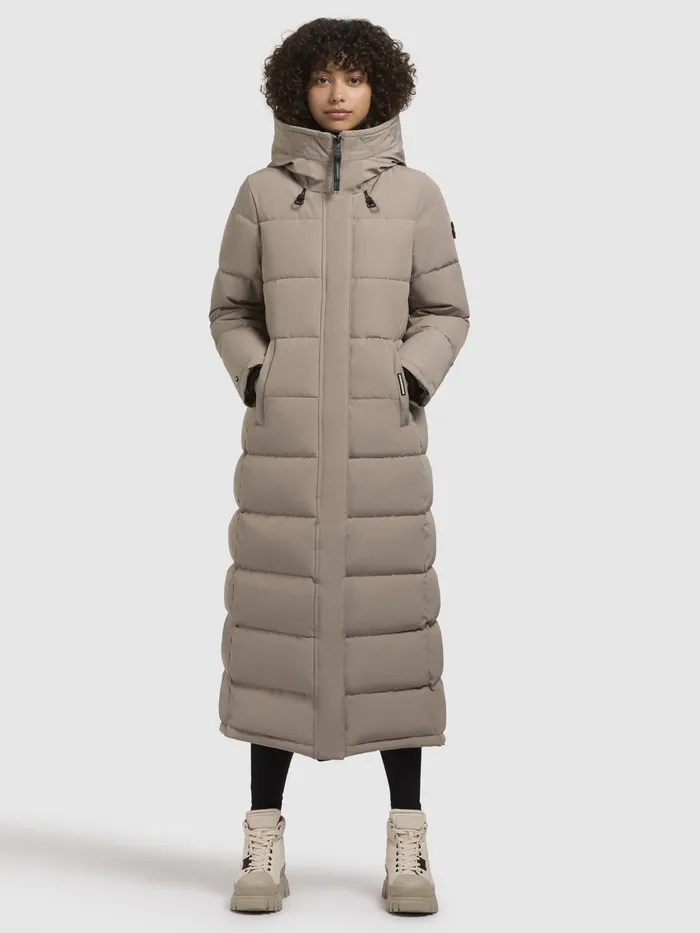 Quilted Coats Women KHUJO Mantel CLARESSE Graubeige Graubeige