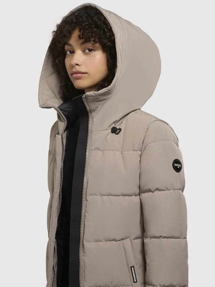 Quilted Coats Women KHUJO Mantel CLARESSE Graubeige Graubeige