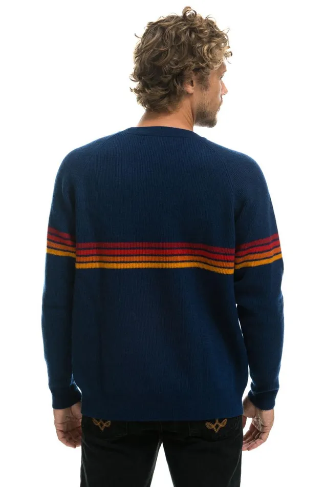 Rainbow Stripe 4 Unisex Cashmere Sweater 8211 Midnight Men Aviator Nation Sweatshirts