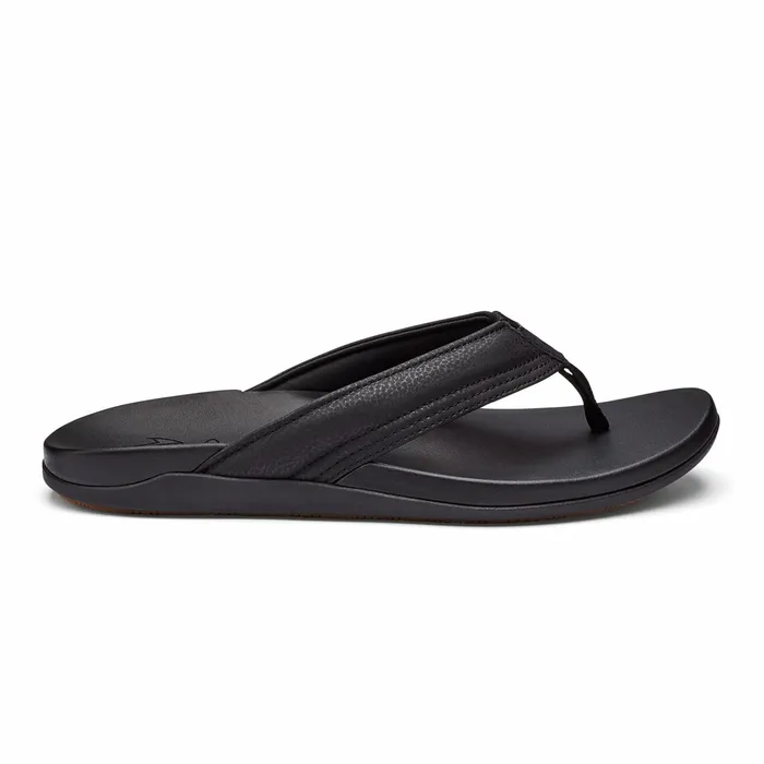 Recovery Men Olukai Maha Recovery Comfortable Beach Sandals 8211 Black