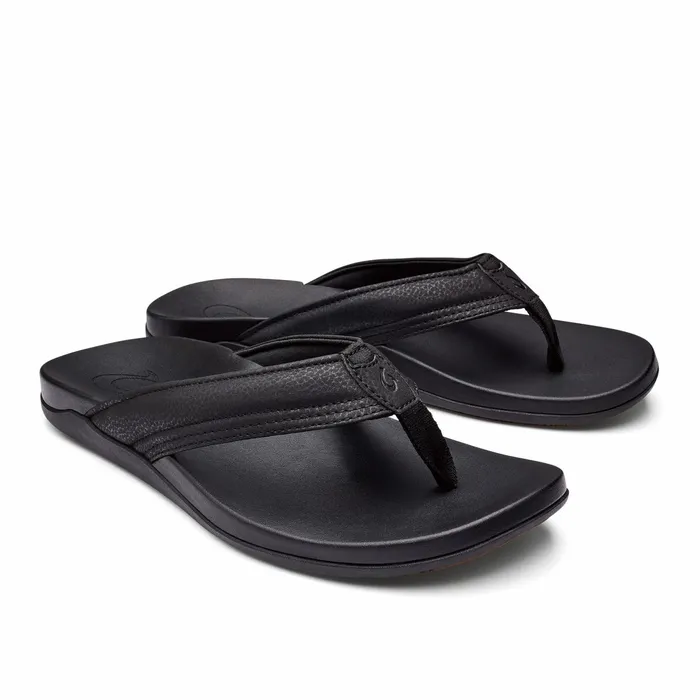 Recovery Men Olukai Maha Recovery Comfortable Beach Sandals 8211 Black